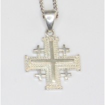 colier " Crucea Ierusalim ", din argint. Israel